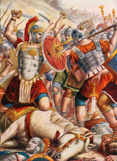 Lucullus kjemper for å stoppe fremrykningen til Mithridates av Tancredi Scarpelli