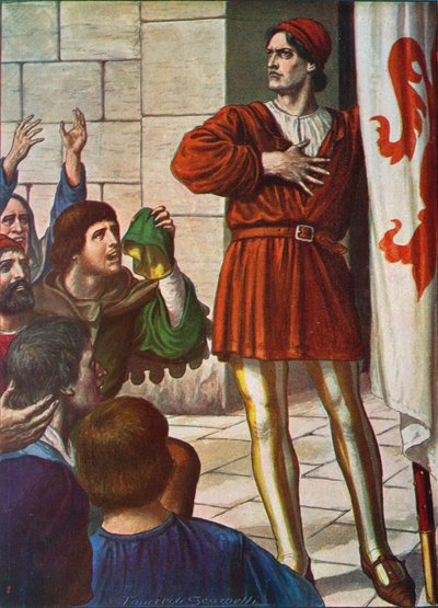 Michele di Lando foran en jublende folkemengde, 1378 av Tancredi Scarpelli