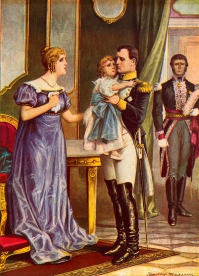 Napoleon tar farvel med familien sin når han drar til Elba av Tancredi Scarpelli