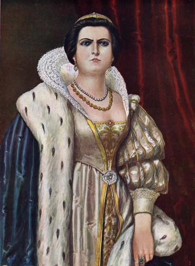 Portrett av Lucrezia Borgia (Lucrece Borgia) (1480 - 1519) Illustrasjon av Tancredi Scarpelli (1866-1937) fra "Storia d
