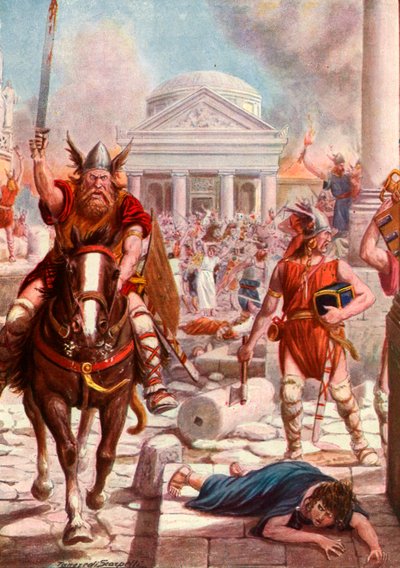 Roma invadert av barbarene av Tancredi Scarpelli