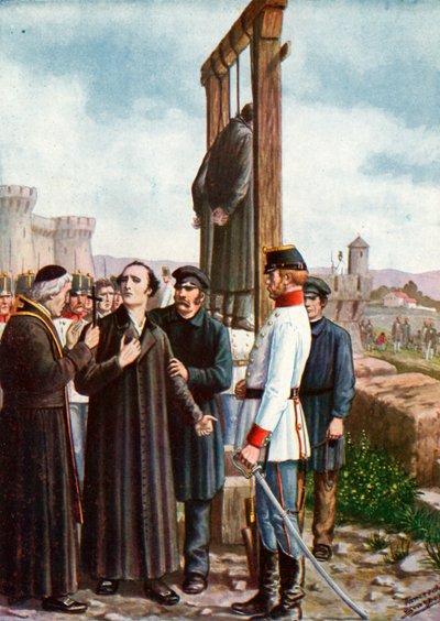 Belfiore-martyrene: Don Enrico Tazzolis siste øyeblikk, 1853 av Tancredi Scarpelli