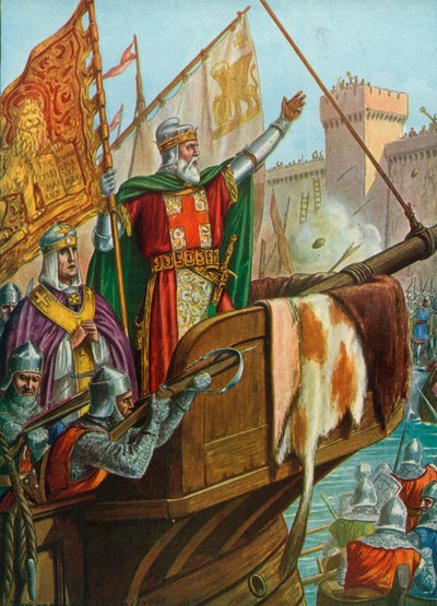 Den gamle dogen Enrico Dandolo plyndret Konstantinopel, 1204 av Tancredi Scarpelli