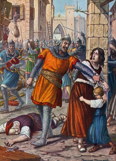 Theodoro plyndrer Ravenna i 709 på ordre fra Justinian II av Tancredi Scarpelli
