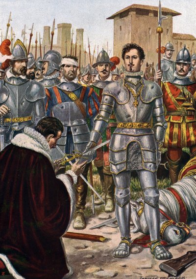 Krigen i Italia (1521-1526): slaget ved Pavia (24. februar 1525) av Tancredi Scarpelli