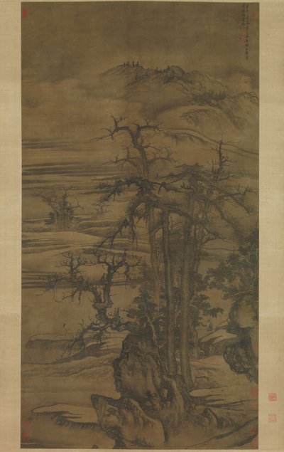 Landskap etter et dikt av Wang Wei, datert 1323. av Tang Di