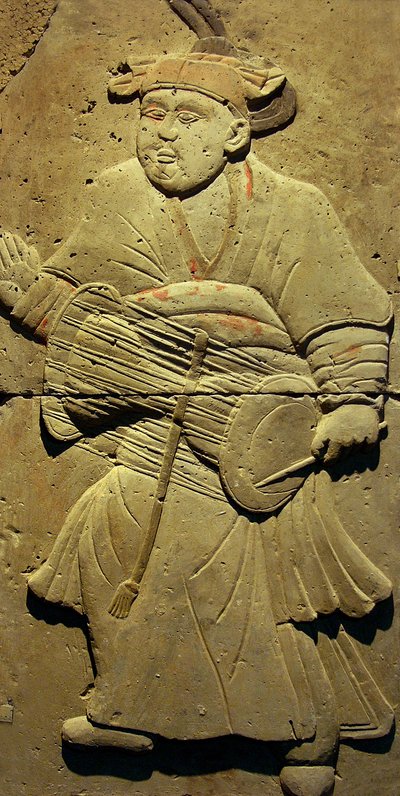 Stele som skildrer en musiker (terrakotta) av Tang Dynasty Chinese School
