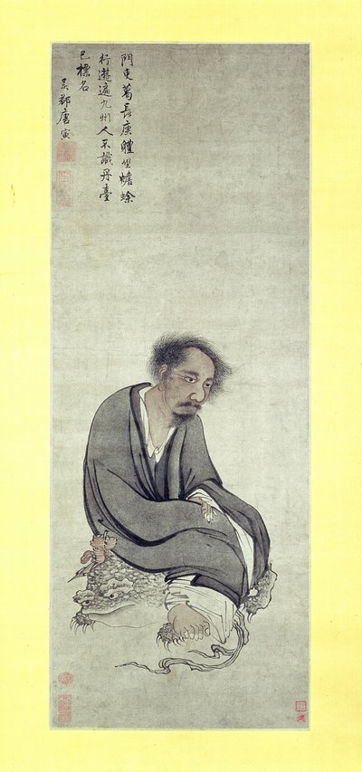 Den udødelige Ge Changgeng sitter på sin trebeinte padde, 1506-10 av Yin Tang