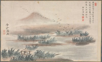 En av åtte utsikter over elvene Xiao og Xiang, 1788. av Tani Bunch