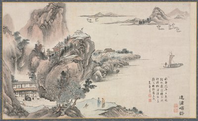 En av åtte utsikter over elvene Xiao og Xiang, 1788. av Tani Bunch