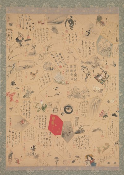 Diverse malerier og kalligrafi for det tredje året av Bunsei-epoken, 1820. av Tani Buncho