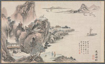 En av åtte utsikter over elvene Xiao og Xiang av Tani Buncho