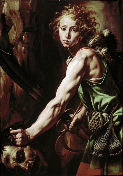 David holder hodet til Goliat (olje på lerret av Tanzio da Varallo