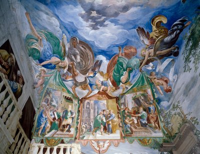 Jesus blir presentert for Pilatus, detalj fra hvelv fresker av Antonio d