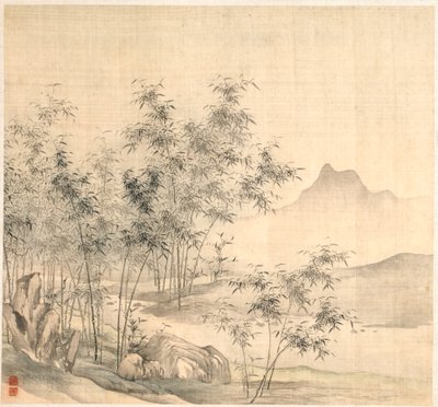 En enslig kran i bambuslunden av Tao Hong
