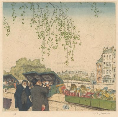 Bokhandler på en kai i Paris av Tavík František Šimon (signed by artist)
