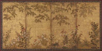 Mimosetre, valmuer og andre sommerblomster, Edo-perioden, 1630-1670. av Tawaraya Sosetsu