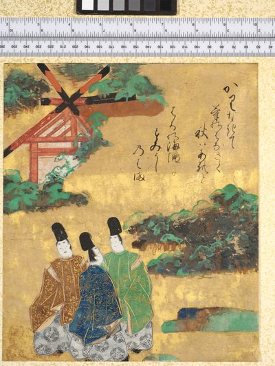 The Beach at Sumiyoshi, illustrasjon fra "The Tales of Ise", 1600-40 av Tawaraya Sotatsu