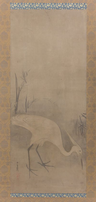 White Heron Shirosagi zu, tidlig på 1600-tallet. av Tawaraya Sotatsu