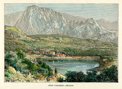 Piton d Enchein, Reunion, c1880. av Taylor