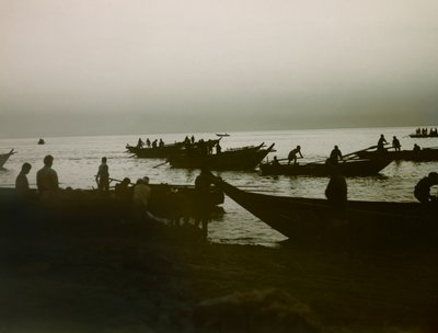Japansk fisker til sjøs, ca. 1900–1915 (fotografi) av Teijiro Takagi