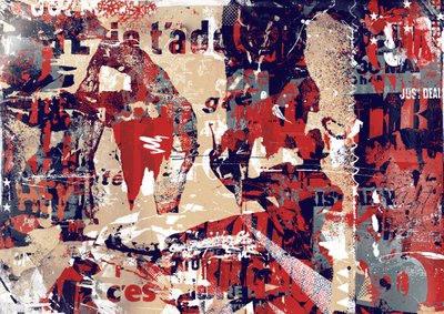 Abstraksjon I, 2016 (Collage på lerret) av Teis Albers