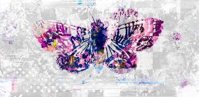 Butterfly Silhouette, 2016 (Collage på lerret) av Teis Albers