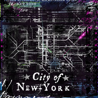 City of new york, 2014 (blandet media på lerret) av Teis Albers
