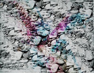 Crazy Horses, 2014 (Collage på lerret) av Teis Albers