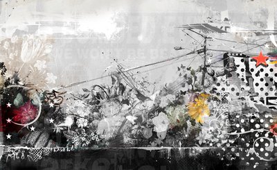 Flourish, 2016 (blandet media på lerret) av Teis Albers