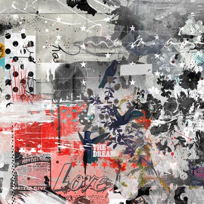 Love the dream, 2015 (blandet media på lerret) av Teis Albers
