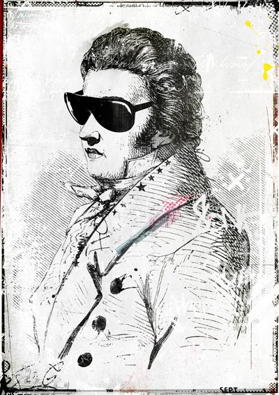 Mr Sunglasses II, 2016 (Collage på lerret) av Teis Albers