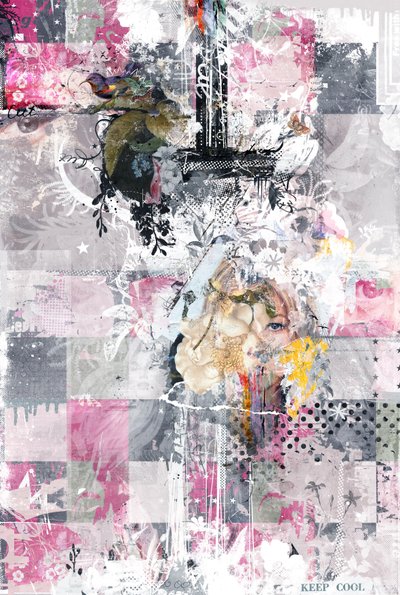 Nature Patchwork, 2016 (Collage på lerret) av Teis Albers