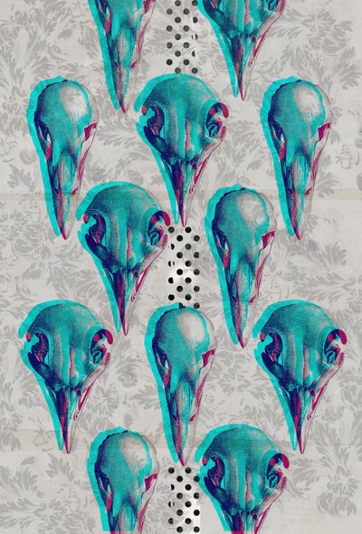 Series of Skulls, 2016 (Collage on canvas) av Teis Albers
