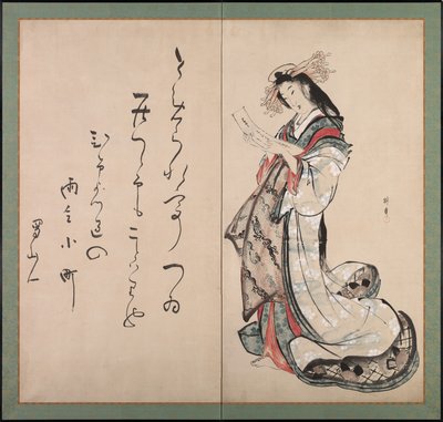 Courtesan Reading a Letter, tidlig på 1800-tallet. av Teisai Hokuba