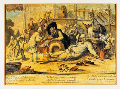 Pulcinella gjør testamente av Blaise Nicolas Le Sueur