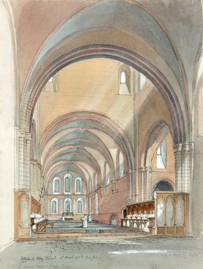 Kor og presbyteri til Lilleshall Abbey, c1200-tallet, c1990-2010 av Terry Ball