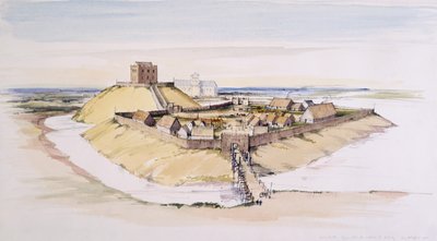 York Castle slik det kunne ha sett ut like etter byggingen, med Minster utenfor, 1985 av Terry Ball