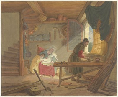 Den hellige familie i Josefs verksted av Tethart Philip Christian Haag