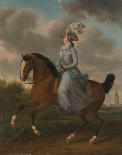 Frederika Sophia Wilhelmina av Pruissia (1751-1820), rytterportrett av kona til prins Willem V av Tethart Philip Christian Haag