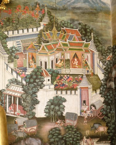 Et befestet palass (veggmaleri) av Thai School