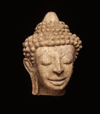 Buddha-hode, fra Chedi Chula Pathom, Davaravati-perioden (Satukko) av Thai School