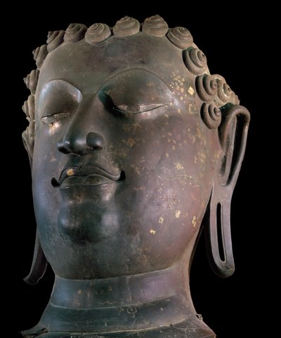 Gigantisk Buddha-hode, Lanna-stil (bronse) av Thai School