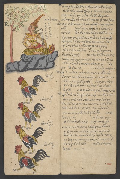 Eller 16455 f.9r, Dyr fra dyrekretsen, fra Phrommachat (pergament) av Thai School