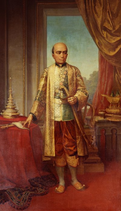 Portrett av kong Phra Buddha Lertla Napalai av Thai School