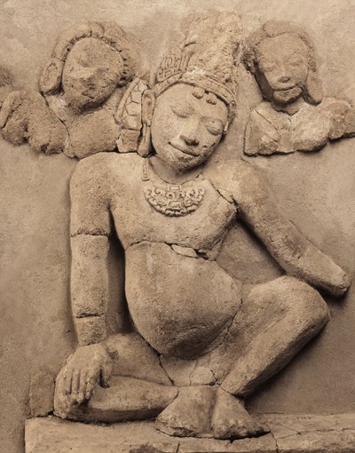 Relieff, fra Chedi Chula Pathom, Dwaravati School (stucco) av Thai School
