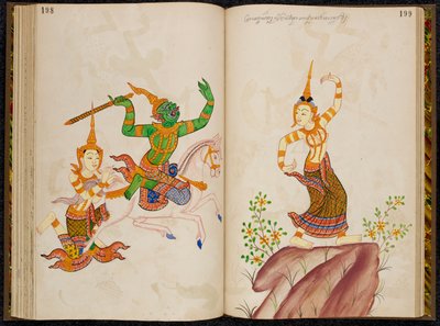 Scene fra den thailandske versjonen av Vidhura-pandita Jataka. av Thai School