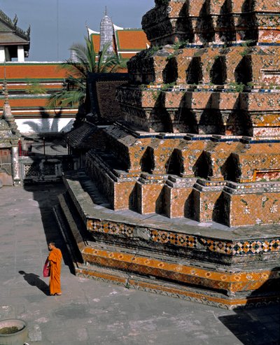 Utsikt over tempelet til den liggende Buddha, ca. 1700 av Thai School