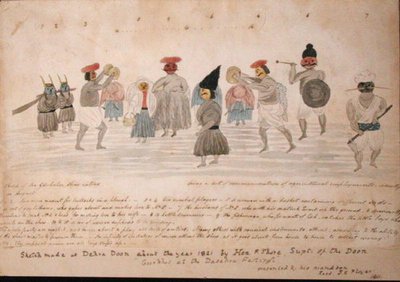 Skisse av Gurkha-livet ved Dehra Dun, ca. 1821 (akvarell på papir) av The Hon. Frederick Shore