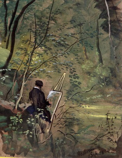 Hestercombe Woods, Somerset 1834 (akvarell og gouache) av The Rev. John Eagles